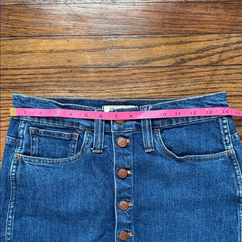 Madewell Blue Denim Button Front Mini Skirt Size 27 - Picture 8 of 8